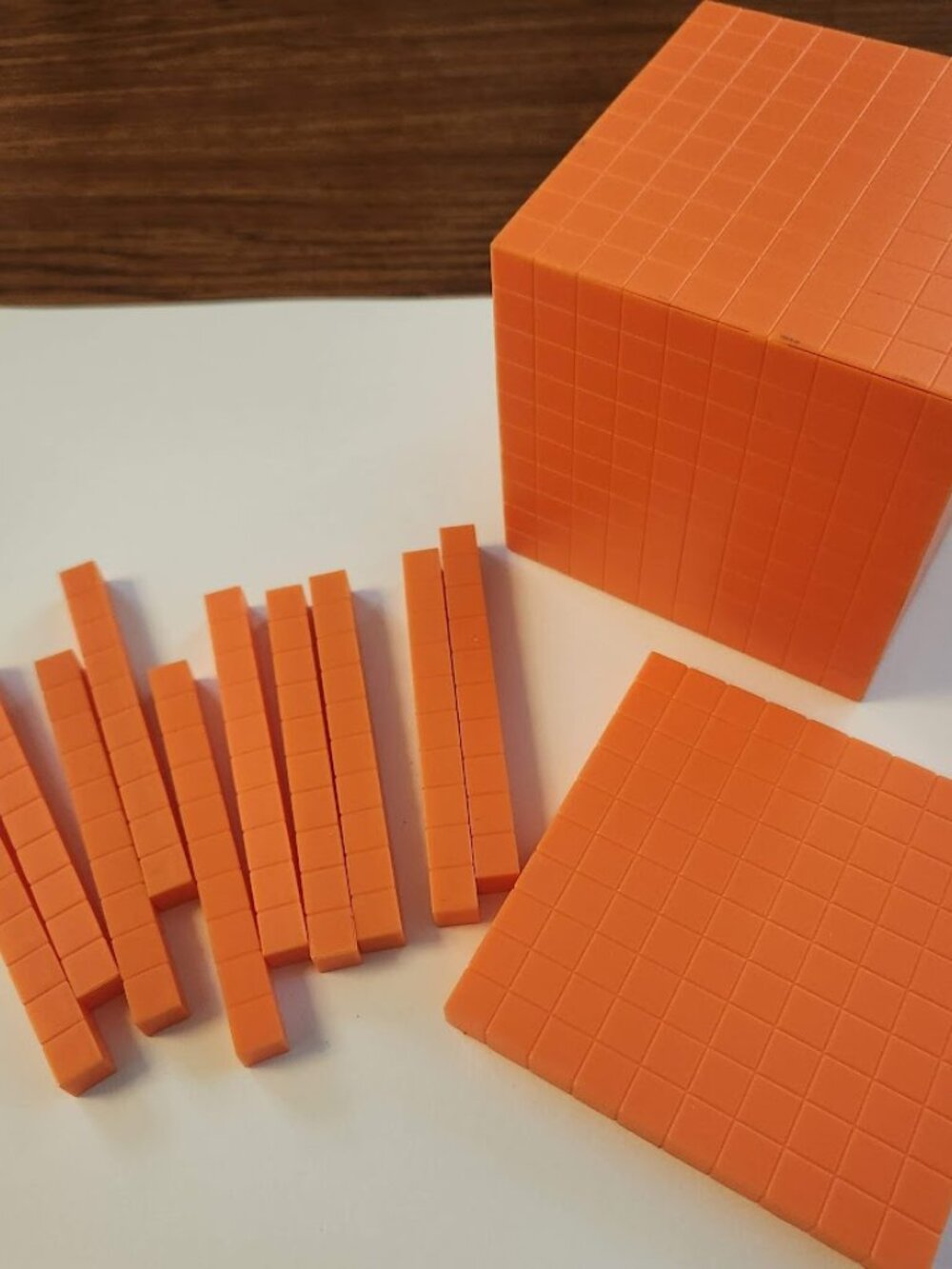 Base Ten Blocks Place Value Addition Subtraction Rods Cube Orange Math Manipulat - Picture 2 of 7